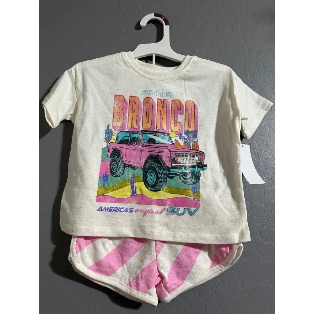 Hello Kitty 2T Green & White Striped Romper Ford Bronco Toddler Outfit 2T NWT